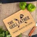 2 x Dad Gifts for Fathers Day, Dad Gifts from Daughter, Dad Birthday Gifts - The Grill Father Bamboo Cutting Board - Gifts for Dad Daddy, Best Gifts for Dad Fathers Day