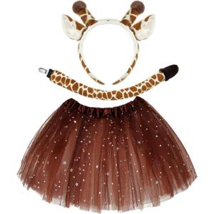 Newcotte 3 Pcs Halloween Costume Animal Tutu Ears Headband Tail Fancy Dress Costume Kit for Halloween Cosplay, Size: 18-28 Years