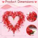 LOKEISNA Spring Wreaths for Front Door Mother's Day Wreath Decor,Pink Forsythia Wreath, 19 Inch Heart Wreath for Front Door,Home Farmhouse Decor, Valentin's Day