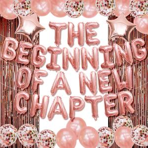 Farewell Decorations Party Going Away Party Coworker New Job Decorations Congratulations Goodbye Party Decor College Bound Decorations Bon Voyage Party The Beginning Of A New Chapter Balloons Banner