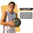 Senston 27.5''/29.5'' Outdoor Basketball Excellent Elasticity/Grip Rubber Basketballs with Pump, Durable Size 5/7 Men Basketball