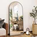 HARRITPURE 56"x21"Full Length Mirror Arch Floor Mirrors with Aluminum Alloy Frame Free-Standing Wall Mounted or Leaning Large Bedroom Dressing Mirror Modern & Contemporary Decor for Home,Black (56"L x 21"W)
