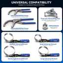 DISEN Oil Filter Wrench Set, 8PCS Oil Filter Swivel Wrench Set 2-3/4" to 5-1/4", 9" & 12" Adjustable Oil Filter Pliers,Universal 3-Jaw Removal Tool with 1/2" to 3/8" Adapter, Organized in Storage Case