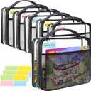 6 Pack Storage Bags with Zipper,12.2 * 9.84 * 2.36in Organizer Bags with Mesh Pockets Name Tag,Waterproof Travel Bags for Board Games,Building Blocks,Puzzles