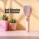 Self Cleaning Hair brush Retractable Hair Brush For women,Airbag Massage Combs for Thick Hair Long Hair (Off-white)