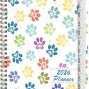7 x 2026 Planner, Weekly and Monthly Calendar Planner Agenda, Jan 2026 - Dec 2026, Planning Academic Book, Office Desk Accessories and School Supplies - A5 (6.3'' x 8.5'') (Colorful Paw Prints)