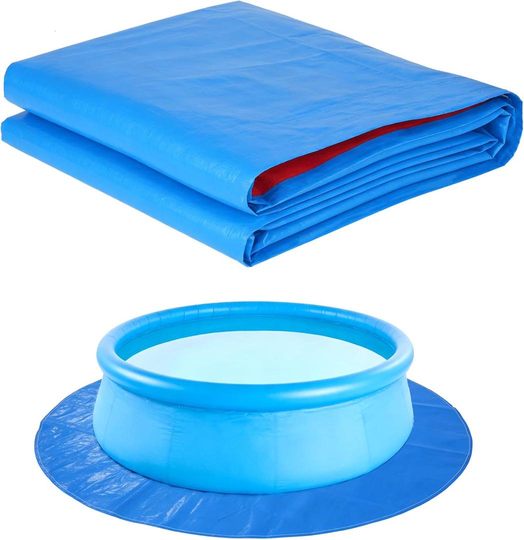 12 x 12 Ft Swimming Pool Ground Cloth, Round Swimming Pool Liner Pad Heavy Duty Pool Ground Mat Protector Pad Prevents Punctures Pool Tarp for Above Ground Swimming Pools