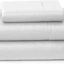 Cosy House Collection Luxury Bamboo Sheets - Blend of Rayon Derived from Bamboo - Cooling & Breathable, Silky Soft, 16-Inch Deep Pockets - 3-Piece Bedding Set - Twin XL, White