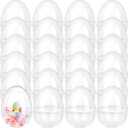 24 Pcs 3.15 Inch/ 3.5 Inch/ 5 Inch Large Clear Easter Plastic Eggs Fillable Transparent Easter Eggs Bulk for Easter Hunt Easter (Clear ( 3.5 Inch )