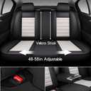 MINGBRON Car Seat Covers Full Set,Black White Car Seat Cover, Car Seat Protector Waterproof, Nappa Leather Car Seat Cushion, Fit for Most Cars
