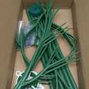 10 Pack Plant Support Stakes for Indoor Plants, 27.56 Inch Twig Plant Sticks with Orchid Clips Twist Ties and Plant Ties for House Potted Plants and Flower, Plastic Branches Support Structures, Green