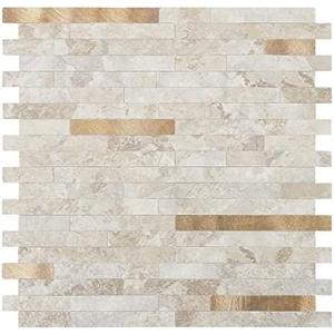 Midcard Sheets Peel and Stick Backsplash PVC Wall Tile,for Kitchen Backsplash, 5 Full Pieces and 2 Halfs