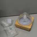 Glass Dome Essential Oil Diffuser with Glass Reservoir & Wood Base-No Plastic, 200ml Ultrasonic Diffuser for Aromatherapy with Timer 7 Color Light Auto-Off for Home Office Yoga Pilates (Yellow)