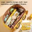 2 x Cute Pencil Case, Kawaii Special Puppy Design Bag & Pouch, Big Large Capacity 5-Compartment Case for School Supplies, Ideal for Boys & Girls (Beige)