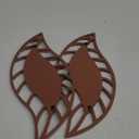 Roowest 2 Pcs Decorative Mirror Wall Decor Leaf Teardrop Mirror Wall Mounted Decorations for Living Room Bedroom Bathroom Vanity Entryway Office(Brown)