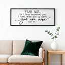 Fear Not for I Have Redeemed You Wall Art: 32x12 Inch Framed Christian Scripture Sign, Isaiah 43:1 Bible Verse Wooden Wall Decor, Rustic Farmhouse Religious Home Decor for Living Room Bedroom