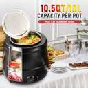 10.5QT Soup Warmers Commercial Soup Kettle with Stainless Steel Hinged Lid and Detachable Insert Pot, Electric Soup Pot for Restaurants and Party, Home, Catering (Black)