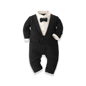 Baby Boy Suit Formal Gentleman Wedding Romper Jumpsuit Set Outfit Tuxedo, 3-6 month 70