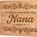 AceThrills Nana Gifts for Nana Christmas Gifts for Birthday, Mothers Day - Engraved Bamboo Cutting Board 12.3"L x 8.7"W x 0.4"Th
