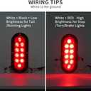 6PCS 6 Inch Oval LED Trailer Tail Lights, 10 LEDs Surface Mount Stop Turn Brake Reverse Back Up Tail Lights, 12V DC Low High Brightness, Waterproof for Truck RV Boat Trailer Bus