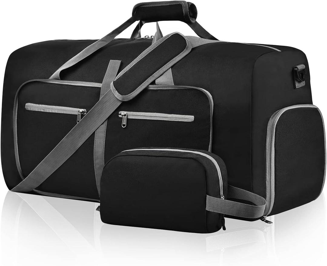 Felipe Varela Duffle Bag with Shoes Compartment and Adjustable Strap,Foldable Travel Duffel Bags for Men Women,Waterproof Duffel Bags (65L)