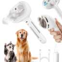 Fur Sweep Steam Brush For Dogs Comb for Grooming Cat Brush For Shedding, Self Cleaning Deshedding Tool, Anti Static Mist, Rechargeable, Slicker Comb for Long and Short Haired Pets, Gentle Fur Remover