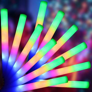12 Pcs LED Foam Glow Sticks Bulk,Glow in The Dark Party SuppliesFoam Light Up Sticks 3 Modes of Color Flashing for Birthday,Wedding,Raves,Carnival,Christmas,Concert,Halloween,New Year