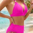 Aqua Eve Womens High Waisted Two Piece Swimsuit - Full Coverage Bathing Suit Tummy Control Bikini Set Push Up Swimwear