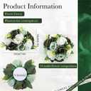 Hotop 24 Pcs Silk Rose Flower Balls,Forest Green