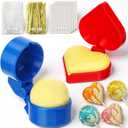 2 Pcs Cake Pop Mold, Cake Pop Cutter and Pusher with Lollipop Sticks, Bags, Ties Kit, Baking Tools Accessories for Home Baking, Birthdays, Holiday Party, Wedding Desserts(Round,Heart)