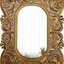 Antique Small Oval Gold Mirror 18 x 24 Inch, Distressed Finish