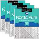 Nordic Pure 20x20x1 Pleated MERV 14 Plus Carbon Air Filters 4 Pack