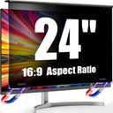 Magnetic 24 Inch Privacy Screen for Monitor, 16:9 Removable Anti Blue Light Filter for Desktop PC, Hanging Anti-Spy Privacy Shield with Easy Installation for Office and Home