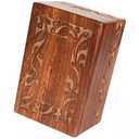 AA Global Woods and Handicrafts Handmade Wooden Pet Urn Box with Carved Design Polished Finish Memorial Box for Dog or Cat Ashes (Small)