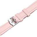 Juntan Curved Ends Silicone Watch Band 20mm 22mm Universal Soft Rubber Sport Replacement Watch Straps for Moonswatch Multiple Colors Watch Bands Men Women (Pink)