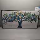 CHATYOUNG Large Wall Art Office - Framed Blue Gold Leaves Gray Background Canvas Print Nature Wall Paintings Artwork for Living Room Bedroom Office Kitchen Home Wall Decor 58"x29"