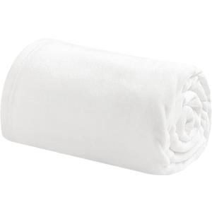 Bedsure GentleSoft Bedding Fleece Blanket for Girls and Boys - Soft Cozy Cute Small Throw Blankets for Travel, 43x55 Inches, White