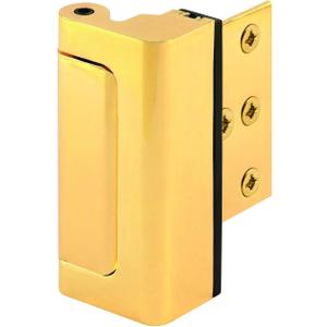 Prime-Line U 11442 Door Reinforcement Lock  Add Extra, High Security to your Home and Prevent Unauthorized Entry  3 Stop, Aluminum Construction, Polished Brass (Single Pack)
