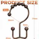 Shower Curtain Hooks Rings Bronze, Rust Proof Stainless Steel Easy Glide Shower Curtain Rings, Double Sided Shower Hooks Rings for Bathroom Shower Rods Curtains, Set of 12 Hooks - Bronze