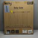 keny 29"-42.5" Baby Gate for Stairs, Auto Close Safety Dog Gate, Pressure Mounted Easy Walk Through Pet Gate for Doorways, Durable Stair Gate, 30" Tall, White