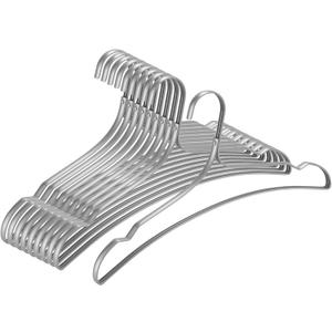 VWV 10 Pack Aluminum Hangers - 15 Inch Silver Suit & Dress Hangers - Heavy Duty, Wedding Ready