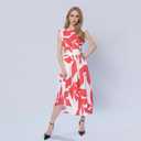 Womens Cut Out Dress - Floral Sleeveless Casual Beach Maxi Dresses, Lightweight Flowy Crewneck Sundress (XL)