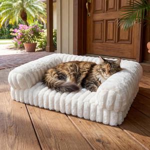 Cat Bed, Cat Beds for Indoor Cats, Winter Self Warming Pet Sofa Bed, Washable Medium Pet Bed for Puppy and Small to Large Kitten with Anti-Slip Bottom, Fits Up to 65lbs Pets