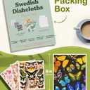 8 Pack Reusable Kitchen Swedish Dishcloths for Washing Dishes Cloths Absorbent Fast Drying Cleaning Sponge Cute Decorate Washable Swedish Towels, Butterfly