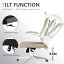 Ergonomic Office Chair with Lumbar Support, High Back Mesh Desk Chair with Flip-Up Arms, Adjustable Computer Task Chair, Khaki, 20 Inches X 20 Inches X 50 Inches