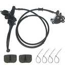 HOLATO 50 Inch Upgraded Hydraulic Brake Master Cylinder Caliper System with Brake Pads for 97cc 2.8HP Baja DoodleBug Dirt Bug DB30 Blitz Mini Bike Mini Moto On Left 7/8" Handlebars Parts (BLACK)