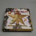 Christmas Tree Star Topper, 8" Gold Xmas Star Tree Decorations, 3D Shatterproof Bethlehem Star Tree Topper Decorations, Waterproof Christmas Tree Topper Decor for Holiday Home Outdoor Ornament