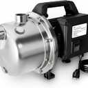 LANCHEZ Shallow Well Pump, Stainless Steel Water Transfer Pump, 115V Garden Irrigation Pump, Water Booster Jet Pump for Home Garden Lawn Farm, Black