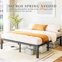 FSCHOS Twin Metal Platform Bed Frame - 12 Inch, No Box Spring Needed, Heavy Duty, Easy Assembly, Noise Free, Black