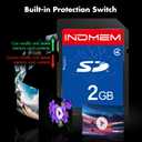INDMEM SD Card 2GB Class 4 Flash Memory Card 2G SLC Stanard Secure Digital Cards (1PC)